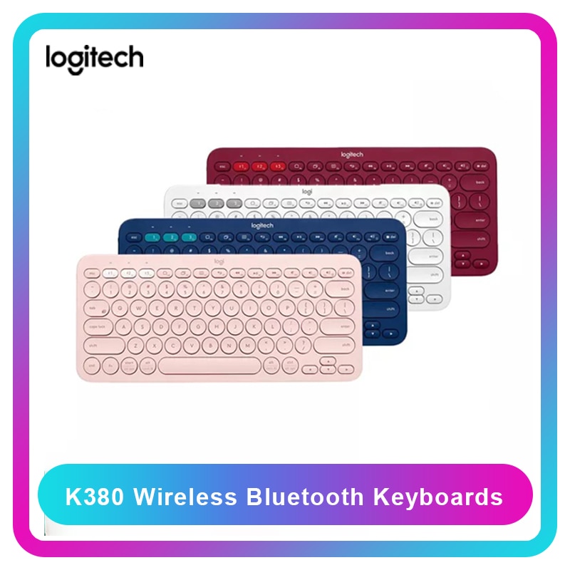 120311000034125-581cc2.jpg Logitech K380 Multi Device Bluetooth Wireless Keyboard Black Blue Pink White Red Windows MacOS Android IOS