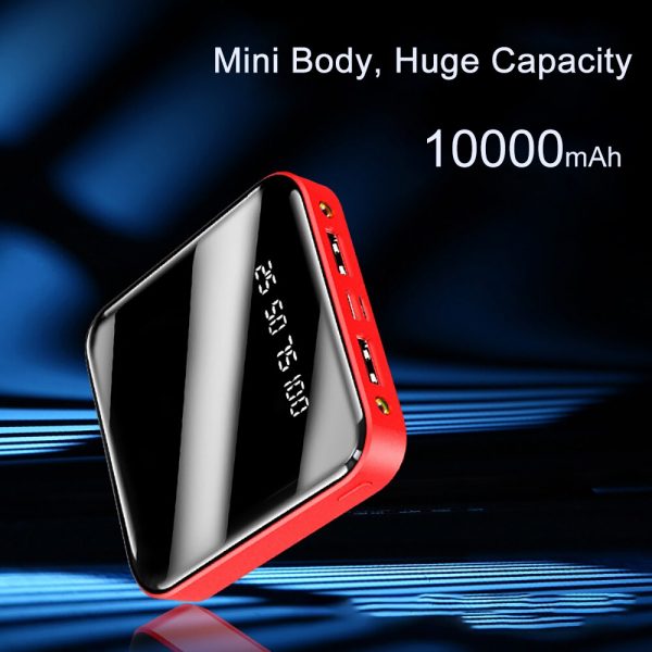 PINZHENG Mini 10000mAh Power Bank For Xiaomi Mi Power Bank Portable Charger External Battery LED Digital 1