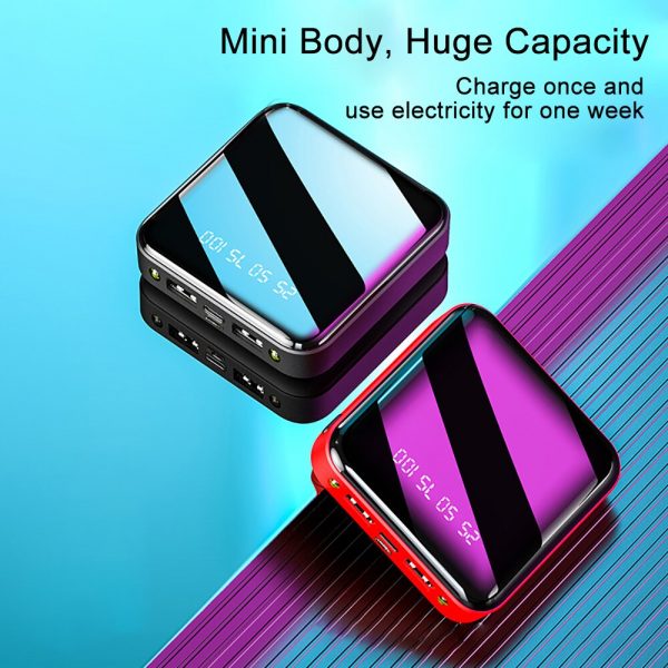PINZHENG Mini 10000mAh Power Bank For Xiaomi Mi Power Bank Portable Charger External Battery LED Digital 3